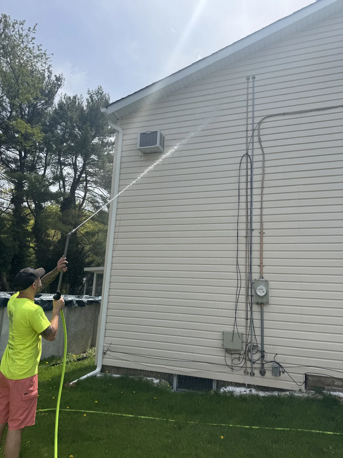 Roof and gutter cleaning on residential property